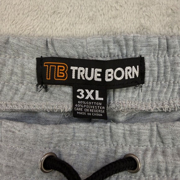 TRUE BORN Shorts Mens Gray Drawstring Zipped 5 Pocket Athletic 2XL MSRP $59 - Picture 2 of 8